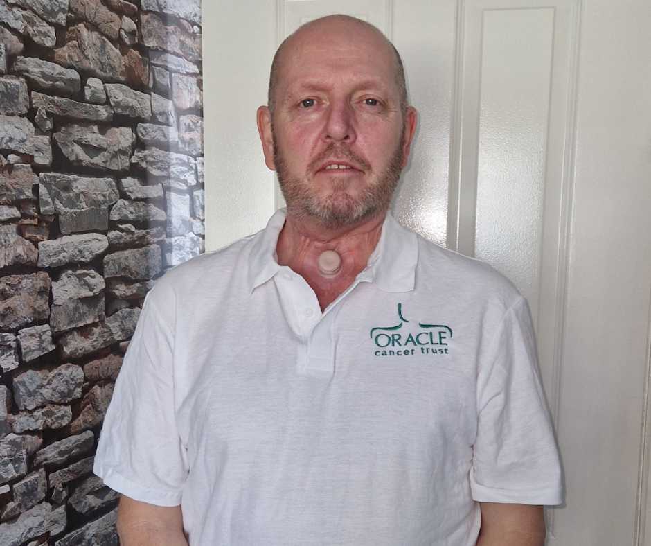 Jon wearing an Oracle Cancer Trust Tshirt